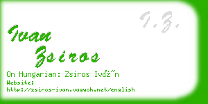 ivan zsiros business card